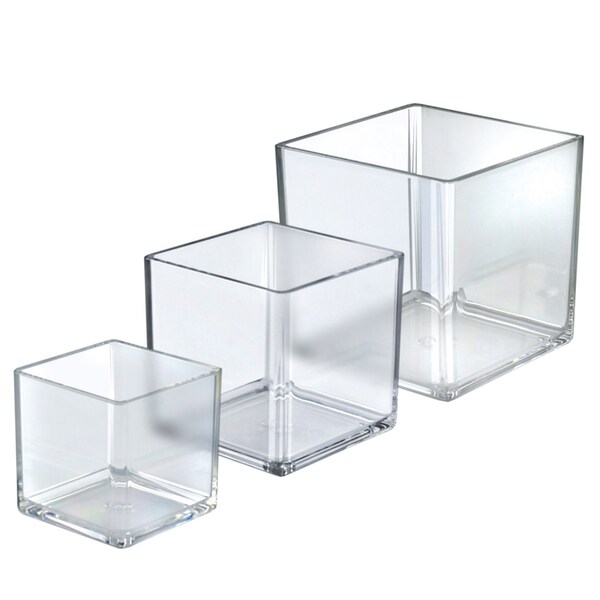 4", 5", 6" Wide Deluxe Clear Acrylic Cube Bin Set